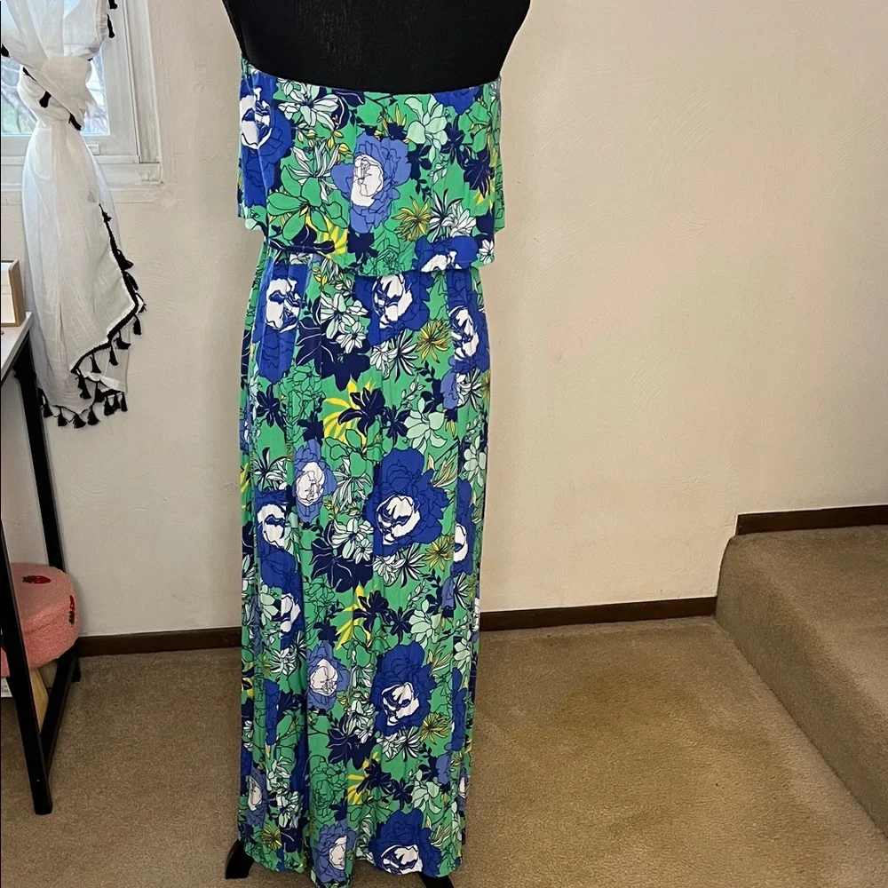 Japna Floral Strapless Maxi Dress Size M - Picture 5 of 6